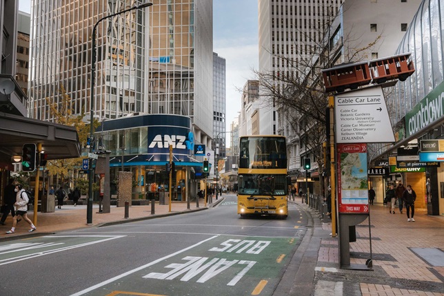 Bus on the road.