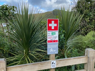 Injury point sign on Makara Peak.