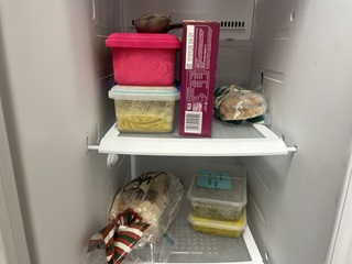 Freezer full of food.