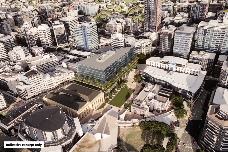 Te Ngākau Civic Square Precinct building indicative concept 