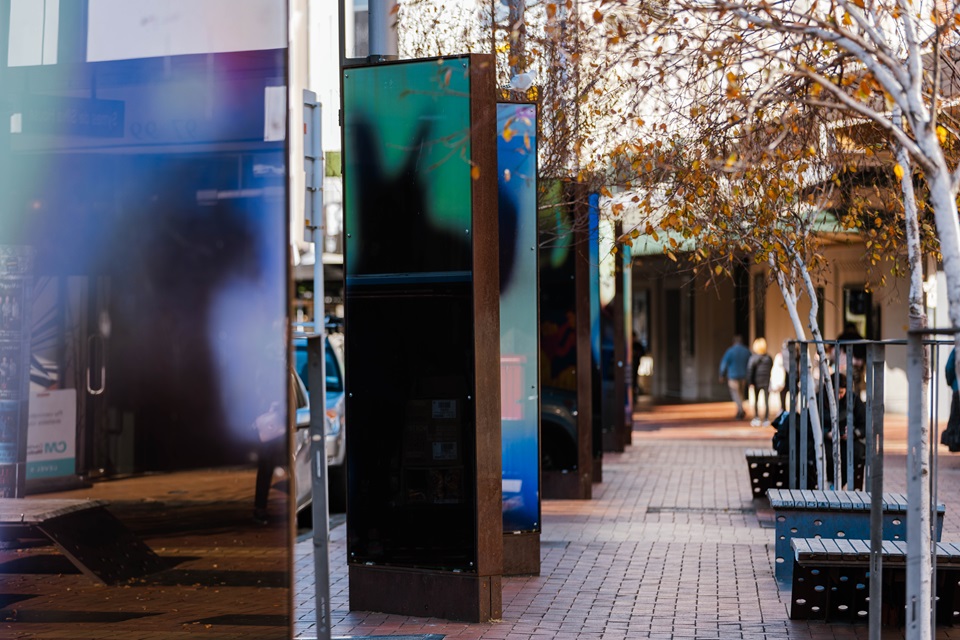 Matariki exhibition by Shannon Te Ao displayed in Courtenay Place light boxes