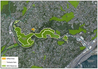 A visual representation of the donated land on a map.