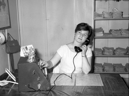 Archives image of a telephone operator.