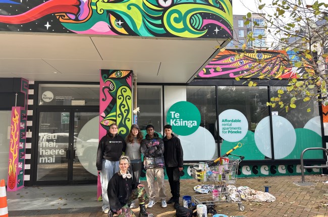 Rangatahi mural project making waves on Willis Street 