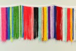 Image of colourful fringe on a wall
