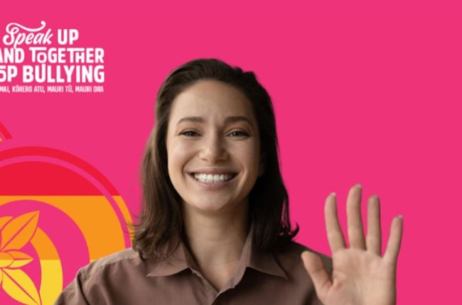 Pink Shirt Day screensaver template for 2025 promotional campaign.