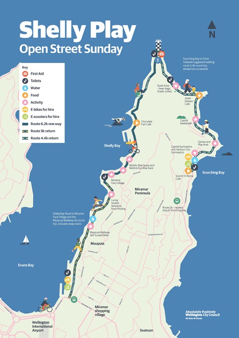 Map showing the route of the Shelly play event.