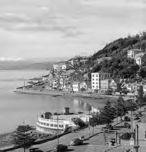 The present band rotunda and bathing sheds in the 1950s.
