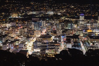 Wellington birds eye view at night