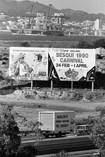 Photograph taken by John Nicholson. Circa 30 March 1990. Source: Alexander Turnbull Library. Permission of the Alexander Turnbull Library, Wellington, New Zealand, must be obtained before any re-use of this image.