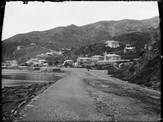 Oriental Bay Beach before the white sand.