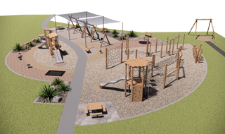 3D render of proposed Churton Park play area renewal