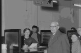 A motor relicensing counter at the Town Hall in 1955.