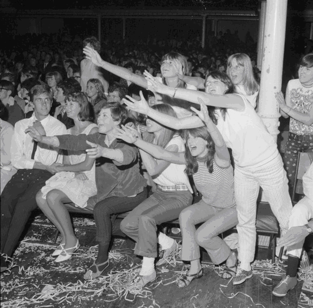 Teenage fans at the Walker Brothers concert in the Town Hall in 1967.