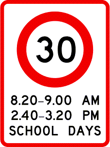 Example of a static speed limit sign.